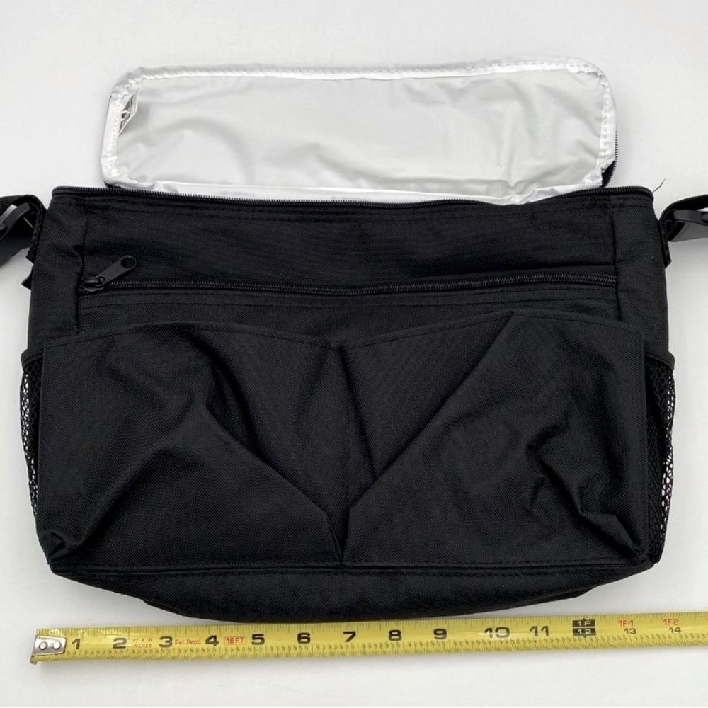 J.L. Childress Stroller Organizer Storage Cooler Bag Black 13" x 9" Travel Happy